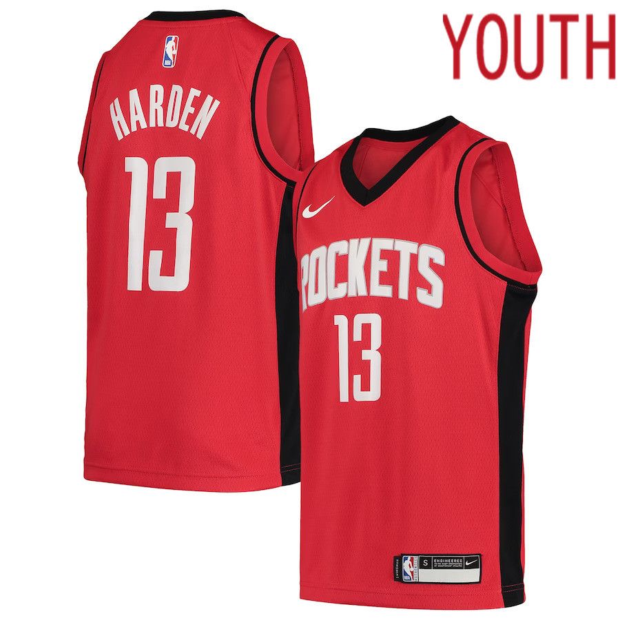 Youth Houston Rockets #13 James Harden Nike Red Team Swingman NBA Jersey->youth nba jersey->Youth Jersey